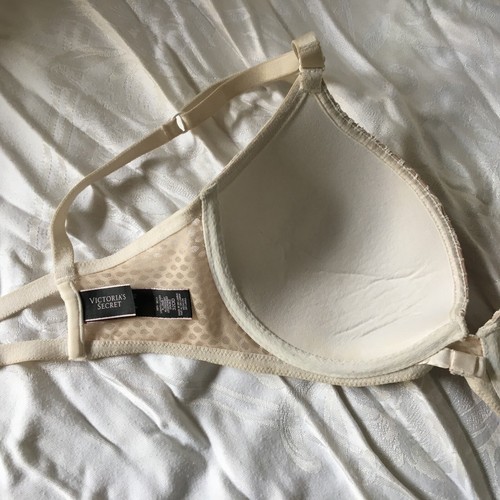 Victoria’s Secret Bra 32DD Very Sexy Lightly Lined Plunge Lace Beige Push-Up - Bild 9 von 14