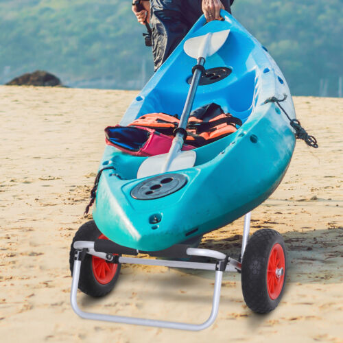Kajakwagen Kanuwagen Surfwagen Bootswagen klappbar mit Gurt Räder bis 90 kg - Bild 2 von 10