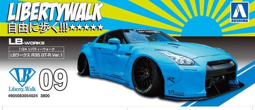 AOSHIMA 1/24 Liberty Walk Serie No.9 LB WORKS R35 GT-R Ver.1 Plastikmodell JP - Bild 5 von 5