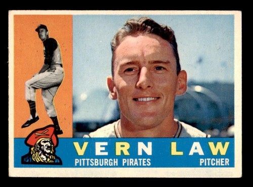 1960 Topps Baseball #453 Vern Law Sehr guter Zustand * e1