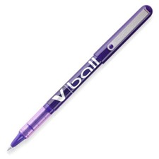 35210 Pilot VBall Stick Rolling Ball Pen, Purple Ink, Ex Fine 0.5mm, Pack of 4