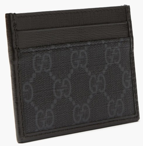 GUCCI Negro GG Logo Auténtico Cuero Lona Monograma Tarjetero Estuche Billetera Nuevo en Caja - Imagen 13 de 24