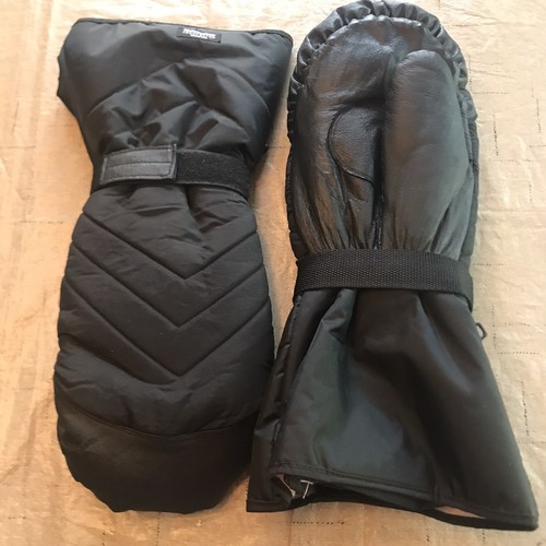 Thinsulate Insulation 100 Gram Leather Nylon Mittens Size L/XL Ski Snowmobiling - Picture 2 of 10