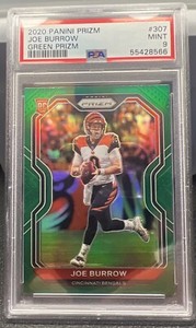 2020 Panini Prizm - Rookie Green Prizm #307 Joe Burrow (RC) PSA 9