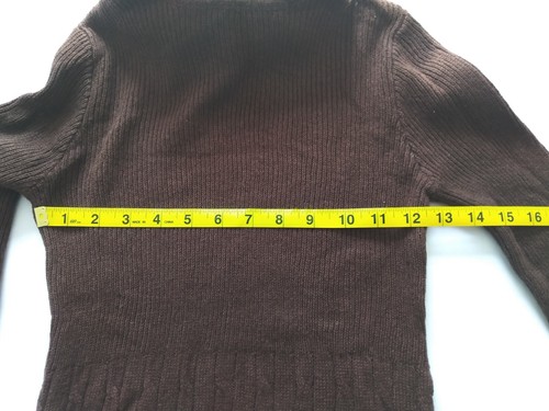 Soft Surroundings SZ XS Tunic Sweater Brown Cable Knit Wool Blend Turtleneck - Picture 4 of 6