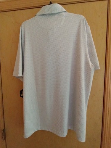 Polo de golf Rorie Whelan puntos blancos y azules SS absorbente UPF 50 para hombre nuevo XXL - Imagen 9 de 24