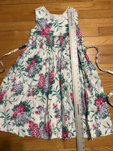 VTG Karla Lacayo pour Vive La Fete Floral Smocked Dress Size 8 - Picture 6 of 7