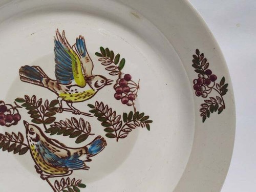 Piatto decorativo floreale dipinto a mano vintage raro da appendere a parete - Foto 6 di 9