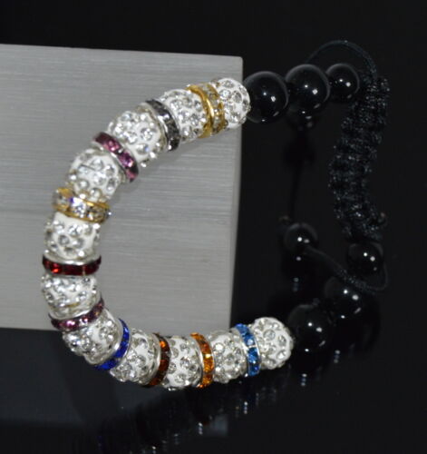 Shamballa Bracelet Zirconia Crystal Balls Bracelet Lucky Charm Glass Rhinestone - Picture 22 of 26