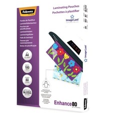 Pacchetto Fellowes di 100 coperture per plastificare la lucentezza A4 - 80 micro