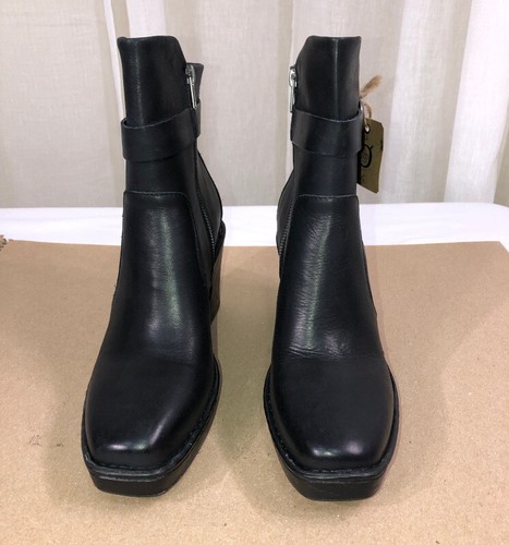 NEW BORN Women Hailey Buckle Platform Leather Bootie/Side Zip US 11 M Black $155 - Picture 8 of 18