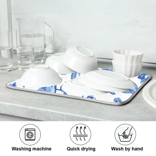 Kitchen Drying Mats for Dishes Washable Absorbent Dish Draining Mat Heat Resi... - Picture 7 of 7