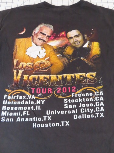 T-Shirt Vicente Fernandez Los 2 2012 Konzert Tour El Rey Musica Ranchera Shirt L - Bild 7 von 7