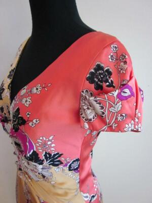 Robe Etro En Soie Imprimée Florale Pêche/corail - Taille 40 IT - Genou - Veste Doublée