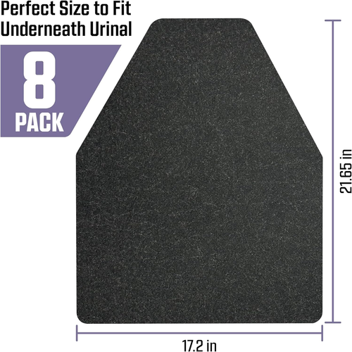 Urinal Mats for Men Bathroom Commercial | Urinal Mats Disposable | 8-Pack Black - Picture 3 of 7