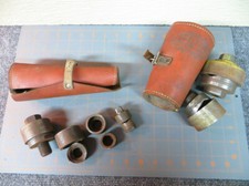 Greenlee knock out set 735 and 737 old leather pouch vintage barn found props LE