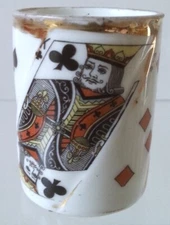 Antique/Vintage “King & Queen Playing Cards” Mini Match Striker Holder, #45