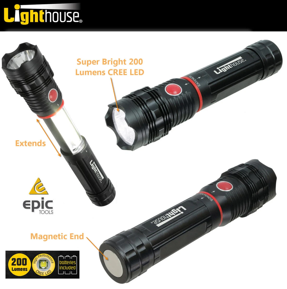 Flashlight with cheap magnetic end