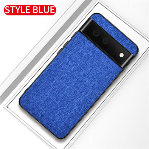 Custodia ibrida sottile pelle tessuto lusso per Google Pixel 8 8 Pro 6 6A 7 Pro - Foto 18 di 24