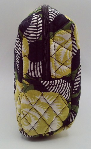 Vera Bradley Large Cosmetic Makeup Bag Vinyl Lined La Neon Rose Pattern NWT - Picture 5 of 9