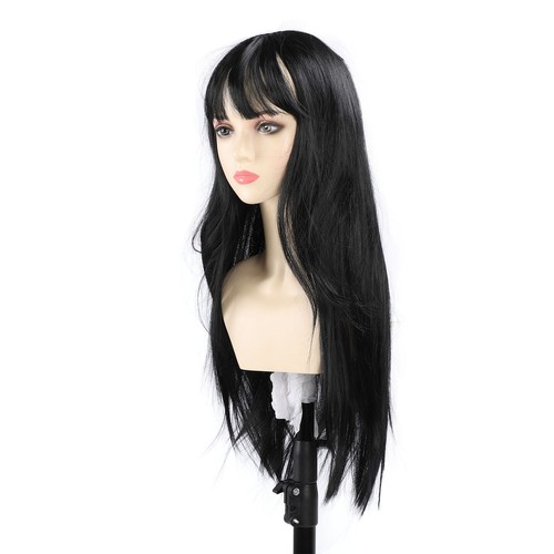 Peluca Larga Recta con Bang Elegante Peluca de Pelo Sintético de Alta Densidad para Fiestas - Imagen 11 de 21