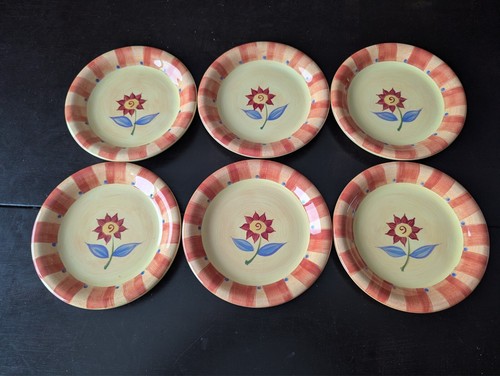 Set of 6 Pfaltzgraff Napoli Plates (6"), Hand-Painted Floral Design - NEW