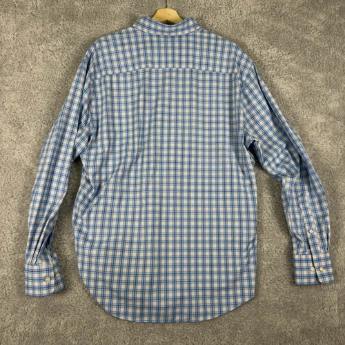 Camicia Peter Millar estiva comoda performance uomo grande blu a quadri manica lunga - Foto 9 di 9