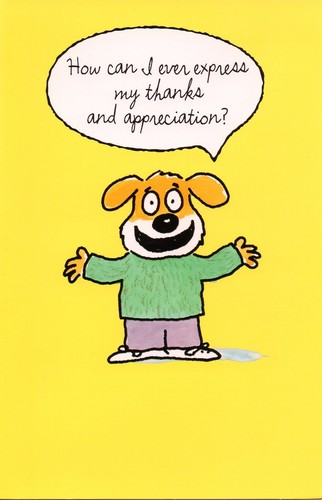 Funny THANK YOU Card FOR ANYONE, Cute Dog Thanks by American Greetings +Envelope - Picture 1 of 4