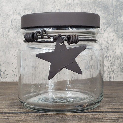 Adorables frascos vacíos de velas/artesanía de 10 oz con tapa sin sellado estrella negra - Imagen 1 de 10