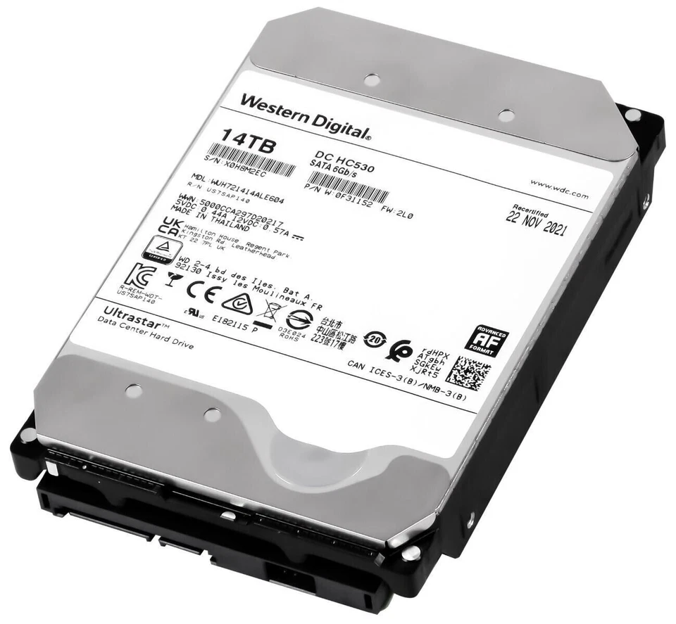 FESTPLATTE 14TB WD ULTRASTAR WUH721414ALE604 7200U/min 512MB SATA III 3.5'' Zoll - Bild 3 von 4