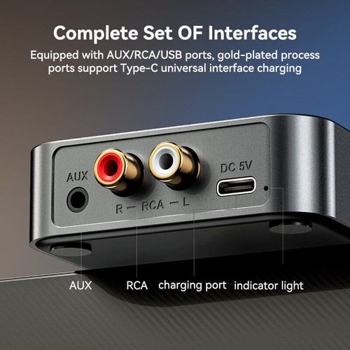 Bluetooth 5.4 Wireless Transmitter Receiver HiFi Audio Music Adapter AUX RCA NFC - Afbeelding 13 van 13
