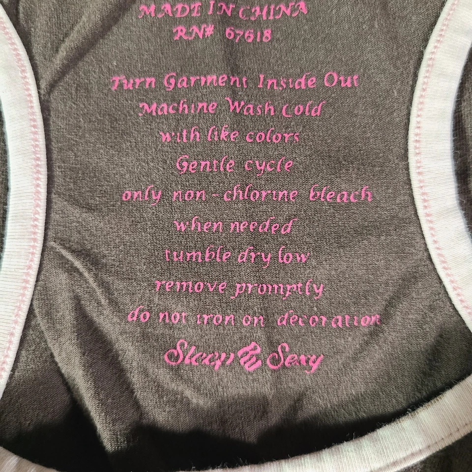 Roca Wear Tank Top Women's Sz M Brown w/ White Trim Sleeveless Racerback "ROCA" - Image 4 of 4