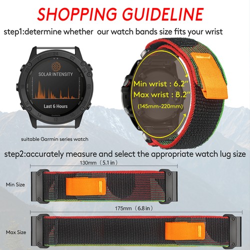 Trail Loop Nylon Sport Band For Garmin fēnix/Forerunner/Approach/MARQ/quatix/D2 - Picture 13 of 67