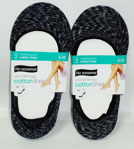 4 Pairs No Nonsense Aromatherapy Cotton Liner Shoe SZ 4-10 ZEBRA & BLACK - Picture 1 of 2