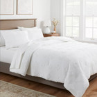Twin/Twin Extra Long Tufted Diamond Crinkle Comforter & Sham Set White -