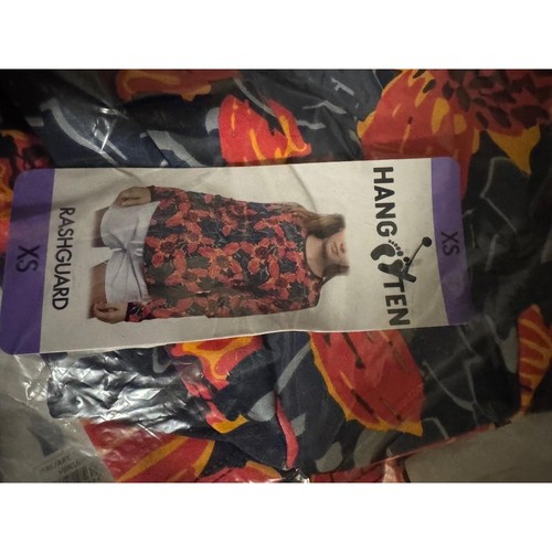NWT Hang Ten Womens Long Sleeve Stretch Rash Guard - Floral Red, XS- 0197XS - Picture 7 of 7