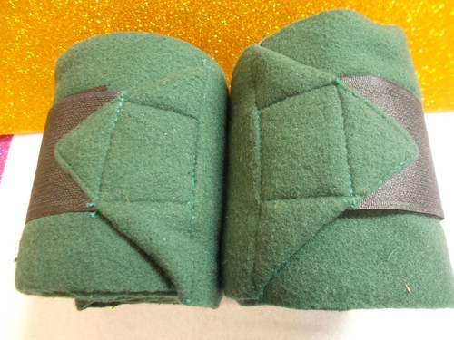 LOVELY GREEN POLYESTER HORSE BANDAGES MADE IN INDIA PAIR ( 2 ) NEW SELF GRIP # E - Picture 3 of 10
