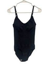Heathered Boho Spaghetti Strap Shaping Bodysuit Womens Large Black Body Shaper