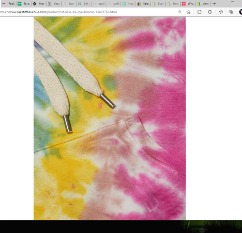 Felpa con cappuccio NSF Lisse Tie-Dye COLORE Skittles Dye adulto taglia media ESAURITA MSRP $295 - Foto 2 di 7