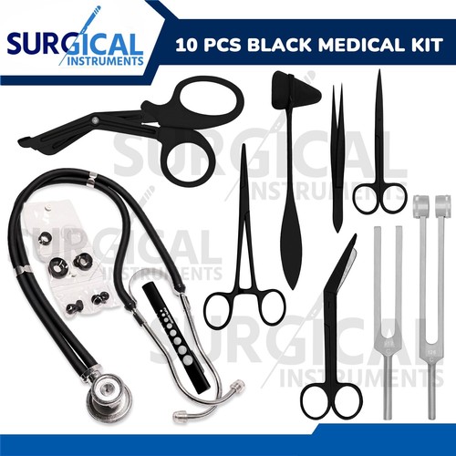 Black Medical Kit Diagnostic EMT Nursing Surgical EMS Student Paramedic German G - Picture 1 of 8