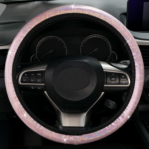 38cm Strass AutoLenkradbezug Lenkrad Abdeckung Lenkradhülle Glitzer Lenkradbezug - Afbeelding 10 van 12