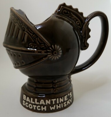 Ballantine's Scotch Whisky Knight Pub Bar Water Jug Pitcher Ceramic Whiskey Mug