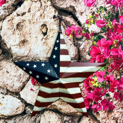 16.5" July of 4th Americana Patriotic Wall Art Decor American Flag 3D Barn Star - Picture 4 of 5