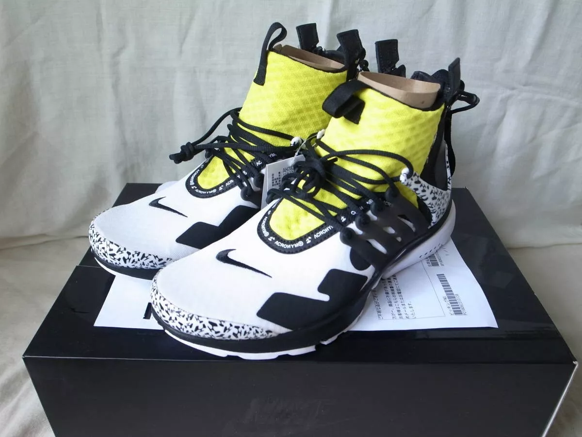 Nike air presto mid / acronym white/black-dynamic yellow cheap
