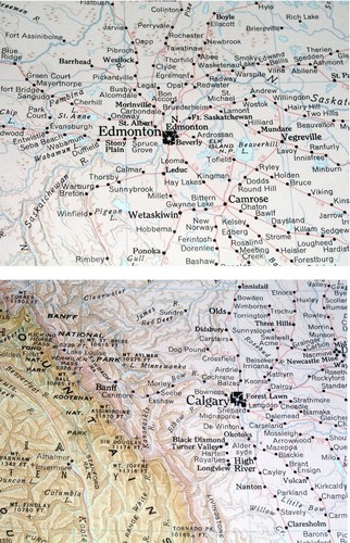 1951 ORIGINAL VINTAGE MAP OF ALBERTA EDMONTON CALGARY / SASKATCHEWAN / CANADA - Picture 2 of 4