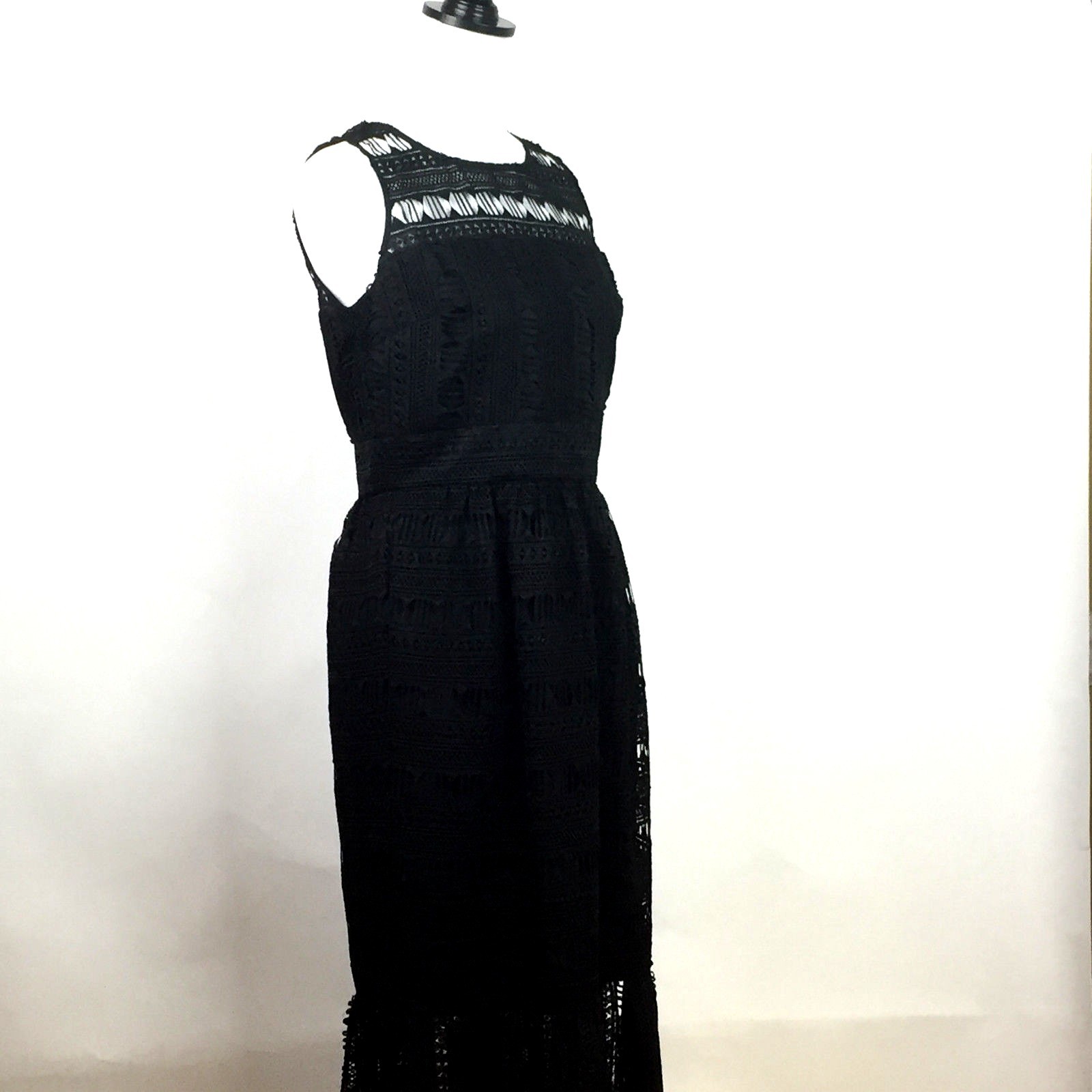 nicole miller black illusion gown