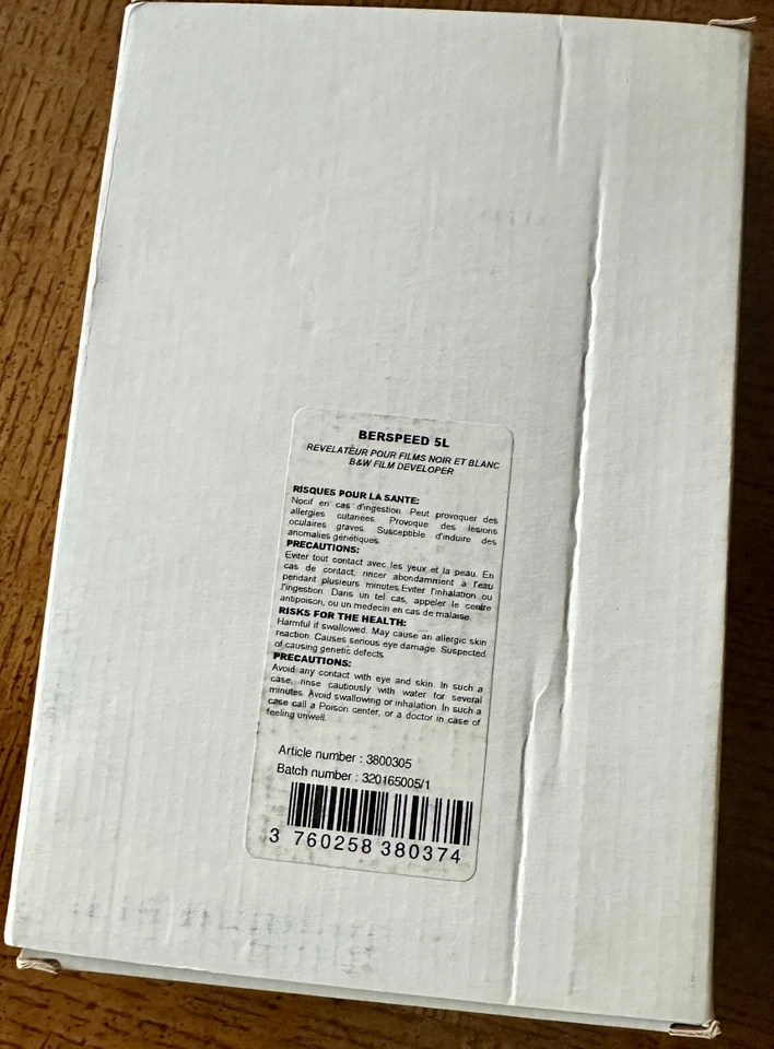Desarrollador de película de grano fino Bergger BerSpeed (hace 5 litros) Foto 2 de 2