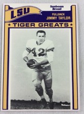 CFB 1983 LSU Sunbeam Tiger Greats Football Card #042-Jimmy Taylor