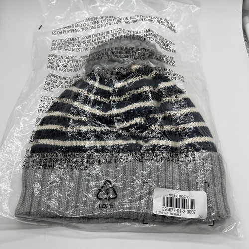 Gap Kids L/XL Beanie W/pom Sequin Heart Gray Navy Cream G Love French Vanilla - Picture 3 of 8
