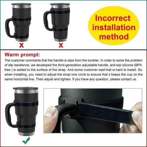 Anti-Slip Tumbler Handle for 20 to 30 Oz RTIC Handle Free Shipping - Picture 8 of 8
